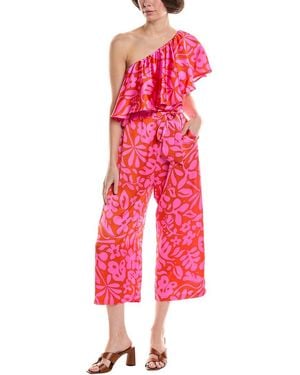 Marion One-Shoulder Jumpsuit - Red