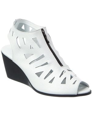 Arche Eggaya Leather Wedge Sandal - White