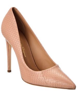 Ferragamo Ilary Reptile-embossed Leather Pump - Pink