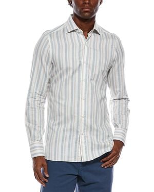 Isaia Silk-Blend Dress Shirt - Grey