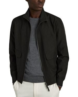 Reiss Rufus Zip Through Funnel Casual Jacket - Black