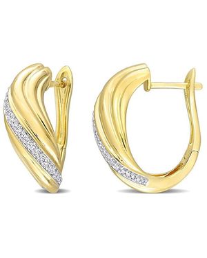 Rina Limor 14k 0.20 Ct. Tw. Diamond Swirl Hoops - Metallic