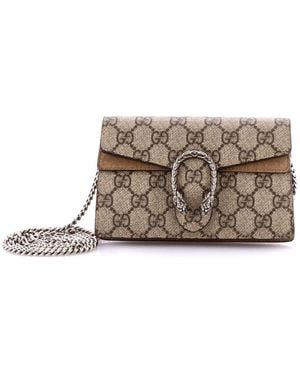 Gucci Gg Coated Canvas Dionysus Bag Super Mini (Authentic Pre-Loved) - Metallic