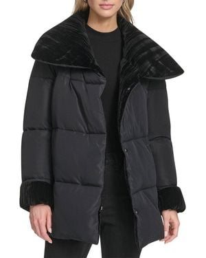 Andrew Marc Emerson Belted Wrap Coat - Black