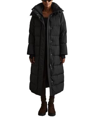 Reiss Dalby Longline Puffer Coat - Black