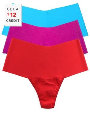 Hanky Panky Set Of 3 Breathe High-Rise Thong With $12 Credit