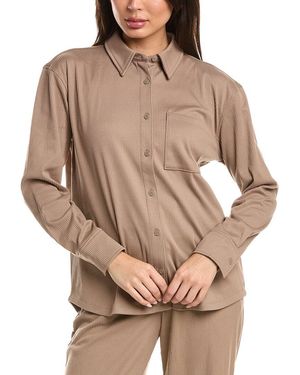 Beyond Yoga Breathe Easy Comfort Cord Button Up Shirt - Natural