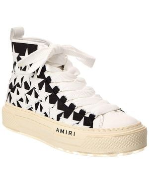 Amiri Canvas & Leather High-Top Trainer - Natural
