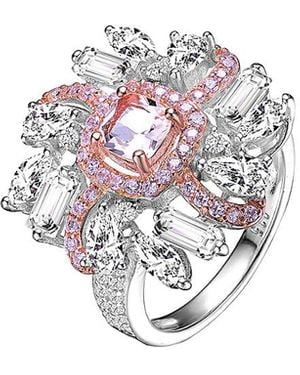 Genevive Jewelry Silver Ring - White