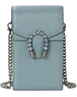 Tiffany & Fred Paris Dragon Crystal Leather Crossbody - Blue