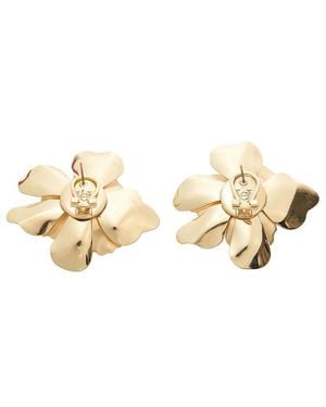 Carolina Herrera Cz Flower Stud Earrings - Metallic