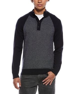 Vince Birdseye Wool & Cashmere-Blend Mock Sweater - Blue