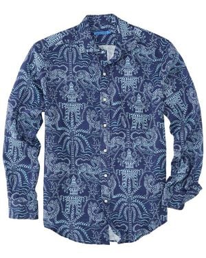 J.McLaughlin Gramercy Linen Woven Shirt - Blue