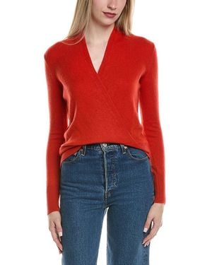 Sofiacashmere Modern Faux Wrap Wool & Cashmere-Blend Jumper - Red