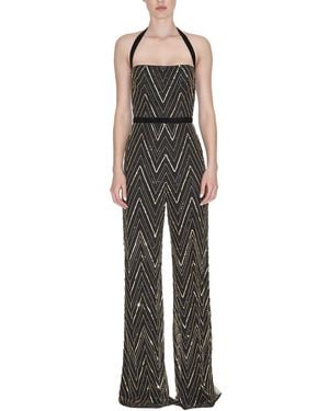 Reem Acra Beaded Jumpsuit - Black