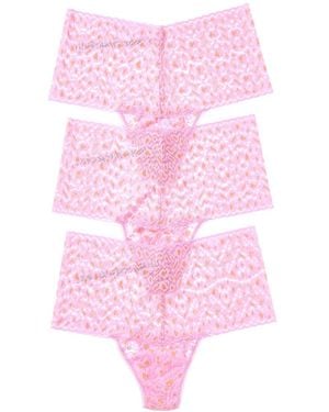 Hanky Panky 3Pc Xdye Leopard Retro Thong - Pink