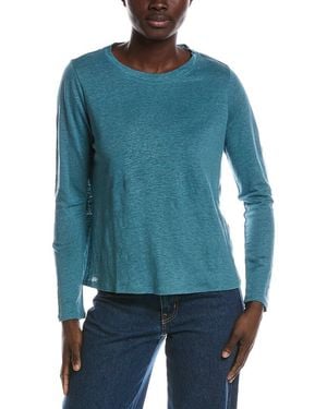 Eileen Fisher Petite Crewneck Linen T-Shirt - Blue