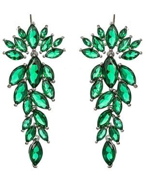 Eye Candy LA Cz Diana Drop Earrings - Green