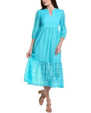tyler boe Isador Eyelet Midi Dress - Blue
