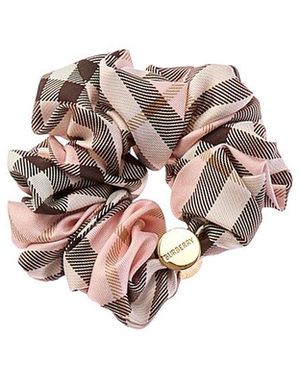 Burberry Silk Scrunchie Check in Blue | Lyst display picture 2