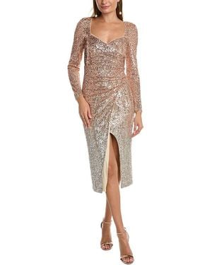 Badgley Mischka Ombre Sequin Cocktail Dress - Natural