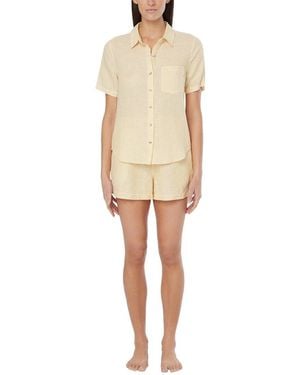 Onia Air Linen-blend Short Sleeve Shirt - Natural