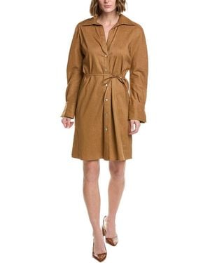 Vince Tie-Back Linen-Blend Shirtdress - Natural