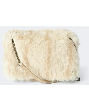 Gina Tricot Faux Fur Chain Bag - Natur