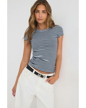 Gina Tricot Perfect Tight Tee - Blau