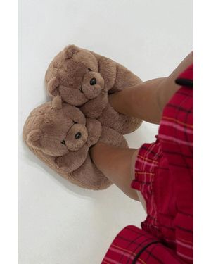 Gina Tricot Teddy Slippers - Natur