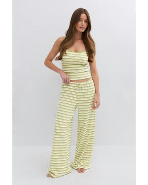 Gina Tricot Striped Soft Trousers - Metallic