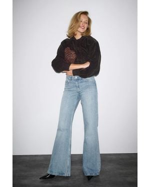 Gina Tricot Icon Loose Bootcut Jeans - Blau