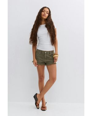 Gina Tricot Glow Low Denim Shorts - Grün
