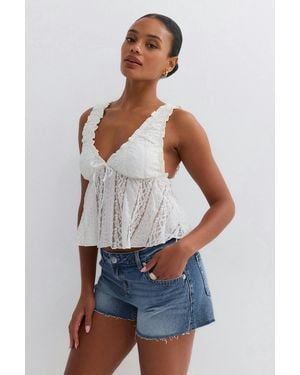 Gina Tricot Drop Loose Denim Shorts - Weiß