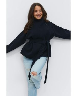 Gina Tricot 14+ Felt Wrap Jacket - Blau