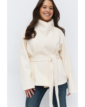 Gina Tricot 14+ Felt Wrap Jacket - Natur