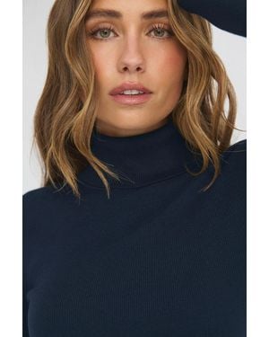 Gina Tricot Knitted Turtleneck Top - Blau
