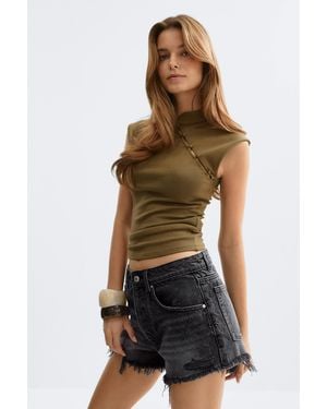 Gina Tricot Crush Denim Shorts - Schwarz