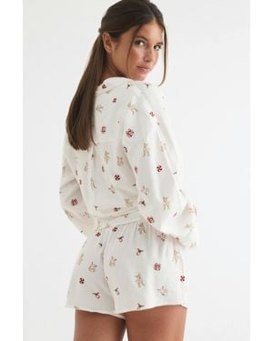 Gina Tricot Flannel Pyjamas Shorts - Blanc