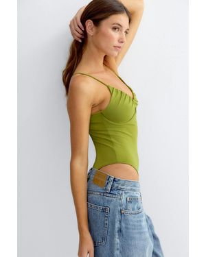 Gina Tricot Ruched Strap Body - Vert