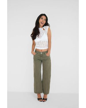 Gina Tricot Crush Cropped Jeans - Groen