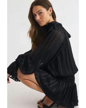 Gina Tricot Long Sleeve Mini Dress - Schwarz