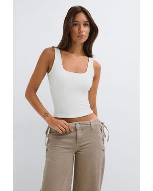 Gina Tricot Built-In Bra Tank - Weiß