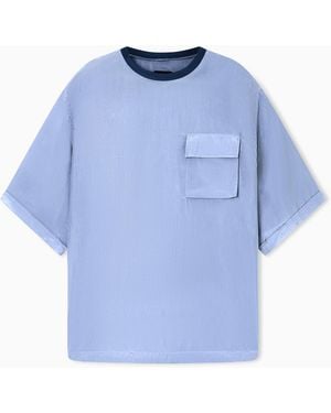 Giorgio Armani Silk Habotai T-Shirt - Blue