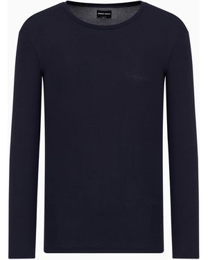 Giorgio Armani Maglia Loungewear A Manica Lunga - Blu