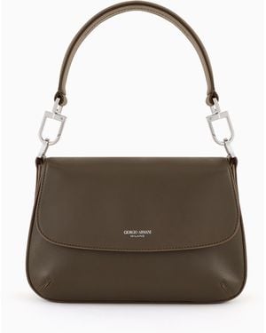 Giorgio Armani Small La Prima Soft Nappa Leather Handbag - Brown