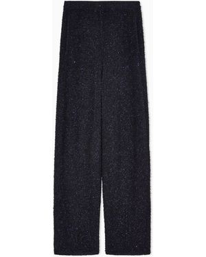 Giorgio Armani Viscose Terrycloth Trousers With Metallic Fibre - Blue