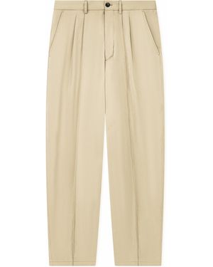 Giorgio Armani Trouser Regular Fit Washed Lyocell Poplin - Natural