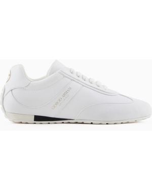 Giorgio Armani Nappa-Leather Trainers - White