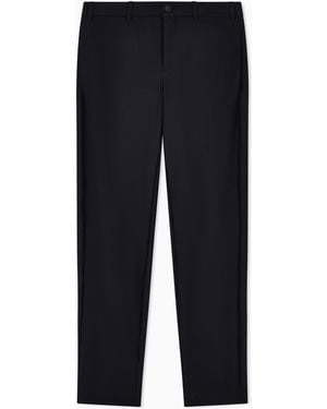Giorgio Armani Flat Front Trousers - Black